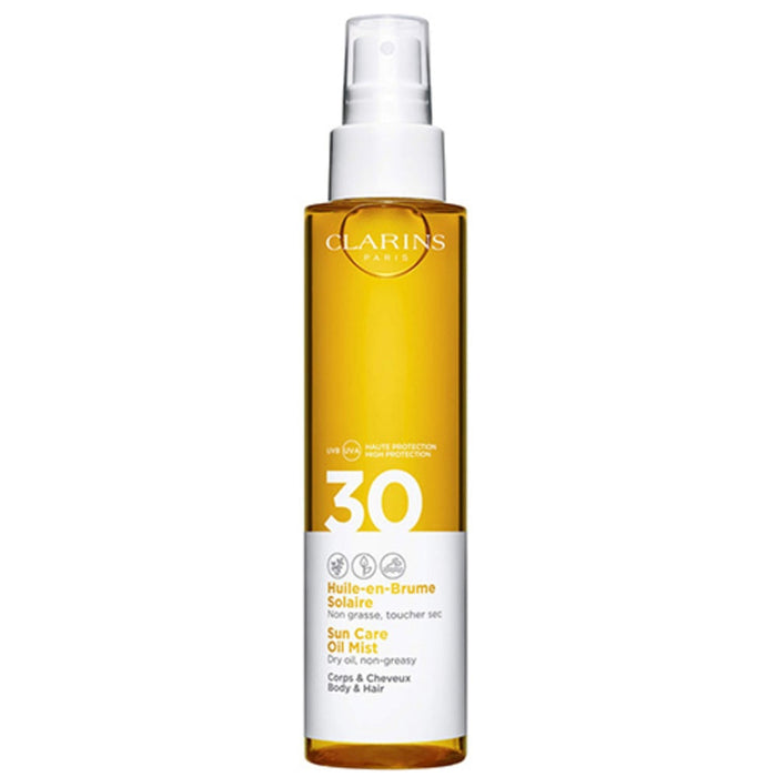 Huile-en-Brume Solaire Corps UVA/UVB SPF 30 Clarins, soin visage 150 ml | Poudrine Dakar