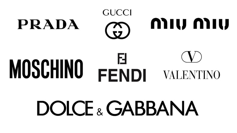 Logos de grandes marques de parfum disponibles chez Poudrine